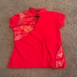Collared Cut Out Silk Shirt